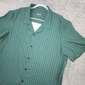 PJ Paul Jones Mens 2XL Green Geometric‎ Floral Camp Collar Short Sleeve Shirt